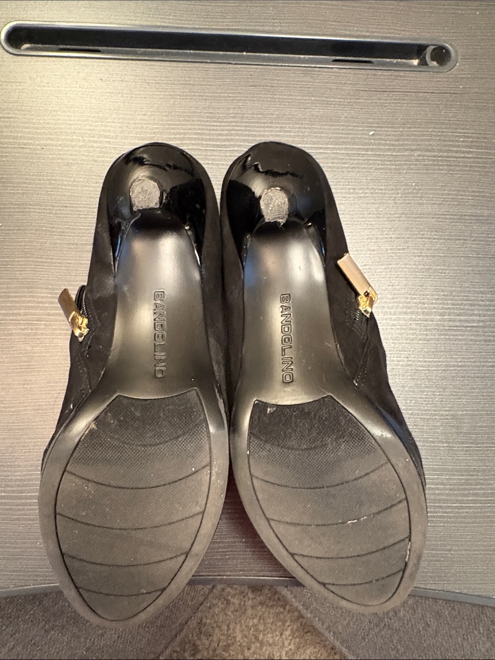 Bandolino Black Suede Mary Jane Heels - Picture 3 of 5
